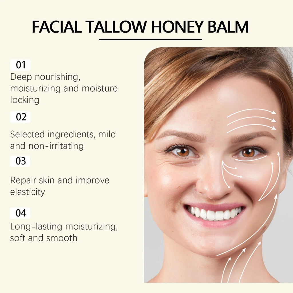 Beef Tallow Face Cream Lasting Moisturizing Soothing Facial Skin Firming Increase Facial Elasticity Nourishing Smooth Skin Care