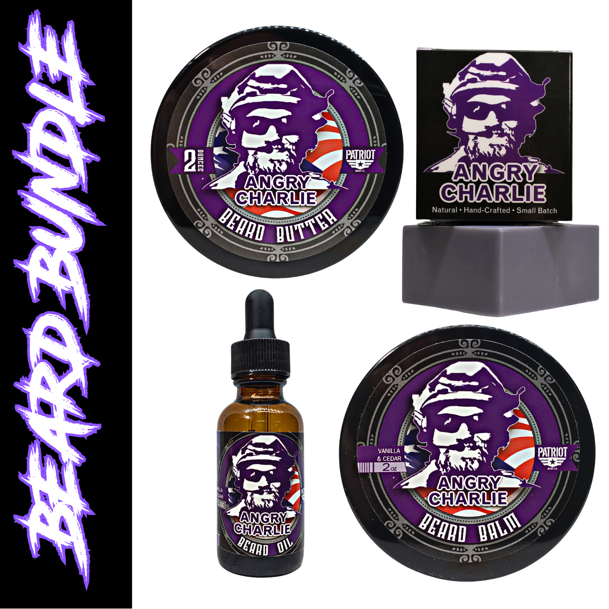 Angry Charlie Beard Bundle Balm/Butter/Oil/Natural Soap