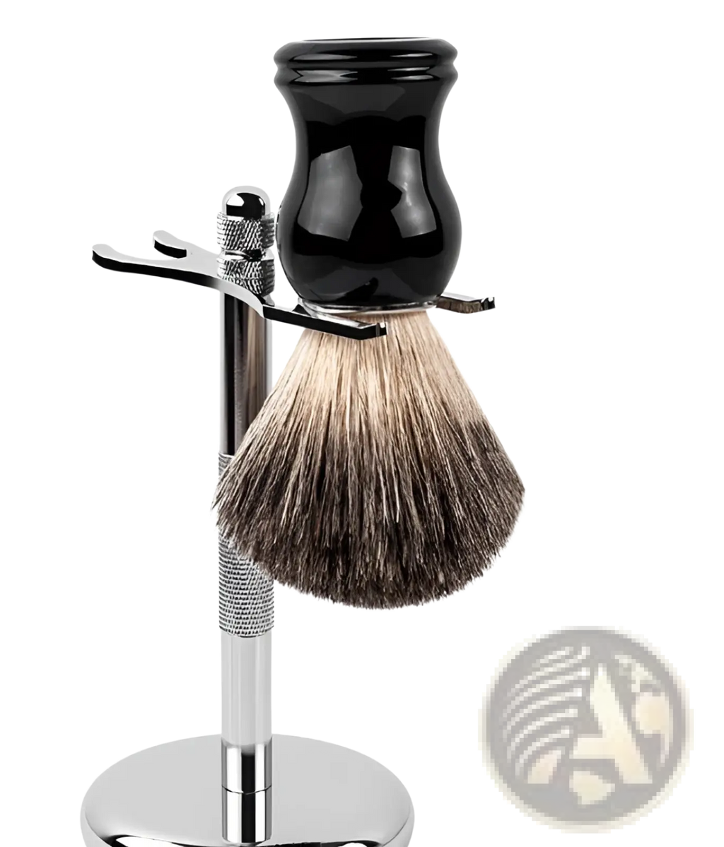 Badger Hair Shaving Brush with Black Ceramic Handle